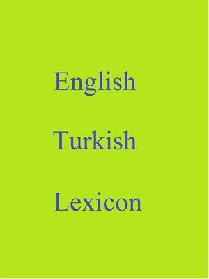 cover image of English Turkish Lexicon